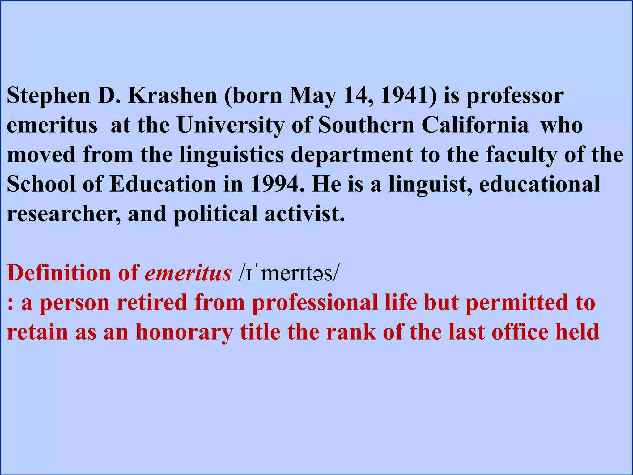 Monitor Model of Second Language Acquisition | PPTX
