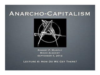 Anarcho-Capitalism, Lecture 6 with Robert Murphy - Mises Academy