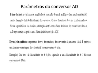Parâmetros do conversor AD

 