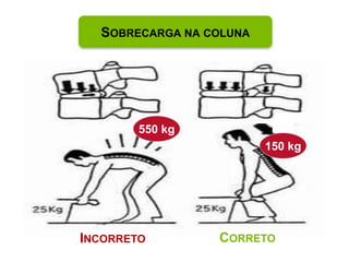 SOBRECARGA NA COLUNA




        550 kg
                         150 kg




INCORRETO        CORRETO
 