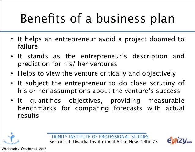 Benefit of prepare business plan