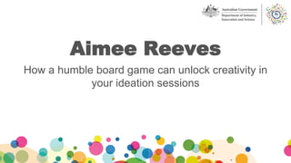 Aimee Reeves
How a humble board game can unlock creativity in
your ideation sessions
 