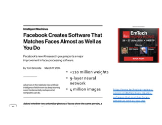 https://www.technologyreview.c
om/s/525586/facebook-creates-
software-that-matches-faces-
almost-as-well-as-you-do/
• +120...