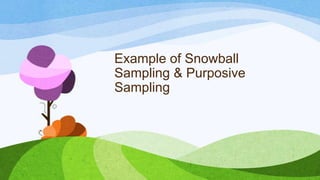 Example of Snowball
Sampling & Purposive
Sampling

 