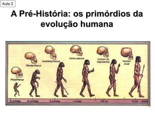 A Pré-História: os primórdios da
evolução humana
Cueva de las manos, Santa Cruz, Argentina
Aula 2
 