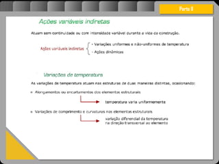 Atravésdoprojetoestruturalessasforçassãoimpedidasdeatingirumaconcentraçãodestrutivae
sãomantidasemcontrole.
Parte II
 