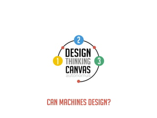 DESIGN
THINKING
autonomus
CANVAS
1
2
3
CAN MACHINES DESIGN?
 