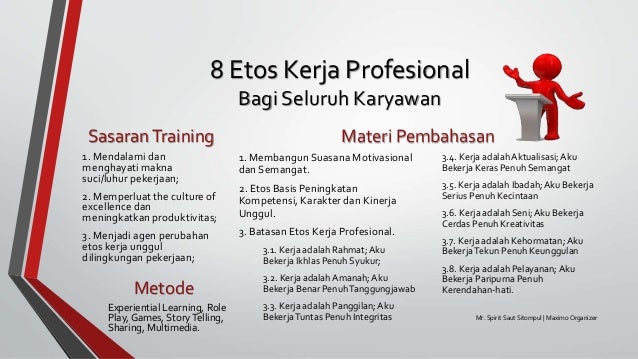 dunia kerja : etos kerja