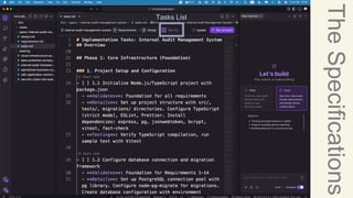 The
Specifications
Tasks List
 
