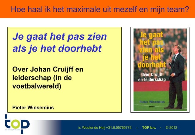 Je gaat het pas zien als je het doorhebt | PPT