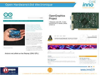 Innovation is Openness




                          Merci !   bjean@inno3.fr




est partenaire




                                                    23                                                                www.inno3.fr
  « L'impression 3D : prochaine révolution de la propriété ? », © 2012 Benjamin Jean, inno³,  sous triple licence CC-By-SA 3.0, GNU GFL 1.3 et LAL 1.3
 