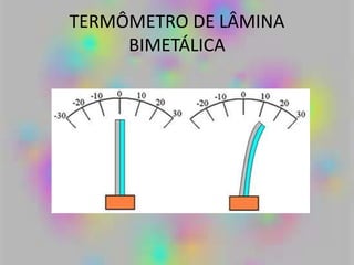 TERMÔMETRO DE LÂMINA
BIMETÁLICA
 