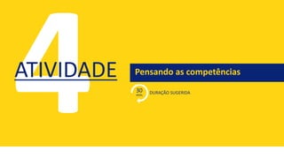 Pensando as competências
DURAÇÃO SUGERIDA
ATIVIDADE
30
min.
 