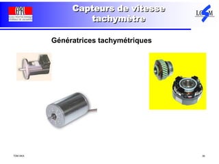 TDM AKA 39
Capteurs de vitesse
tachymètre
Génératrices tachymétriques
 