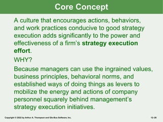 Good Strategy Behavior Chapter 12 Corporate Culture and Leadership Keys to Good Strategy ...