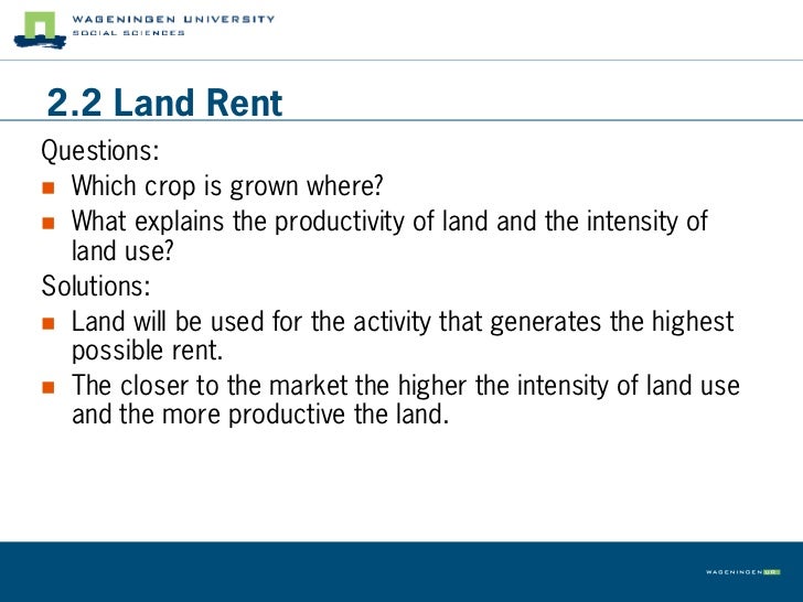 Chapter 2 Land use Theory