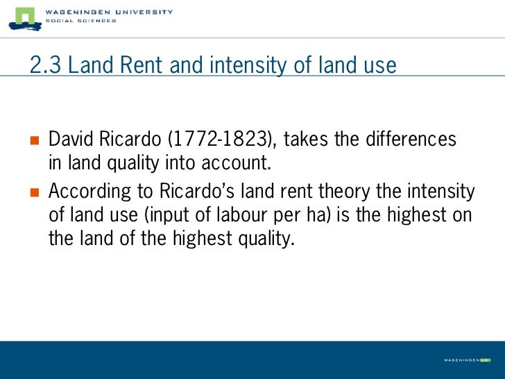 Chapter 2 Land use Theory