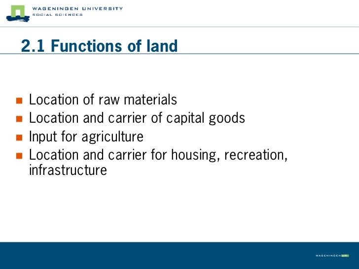 Chapter 2 Land use Theory