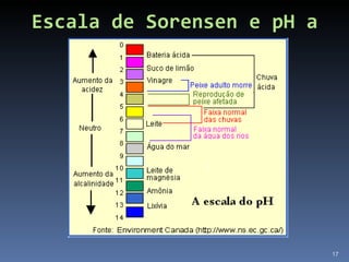 Escala de Sorensen e pH a 25ºC 