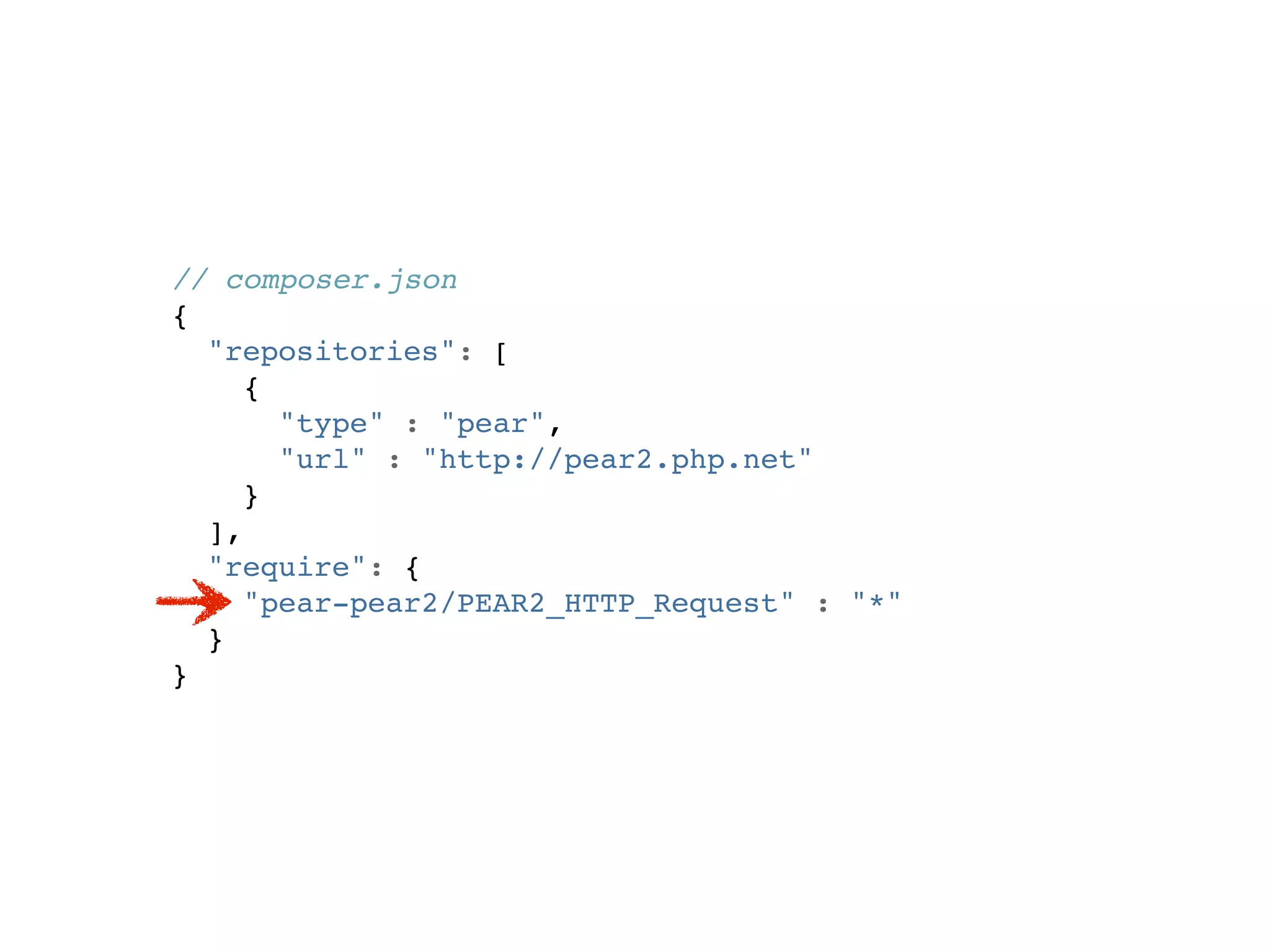 // composer.json
{
  "repositories": [
     {
       "type" : "pear",
       "url" : "http://pear2.php.net"
     }
  ],
  "require": {
     "pear-pear2/PEAR2_HTTP_Request" : "*"
  }
}
 