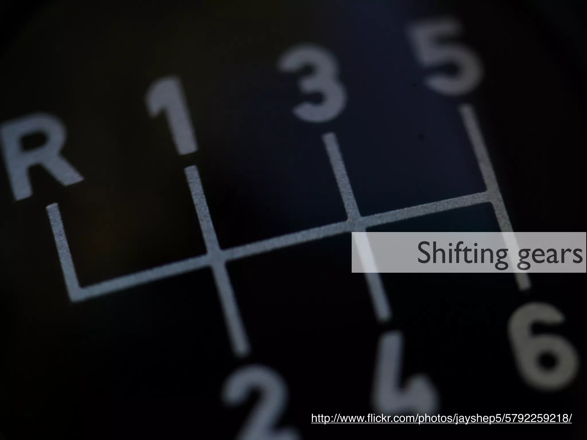 Shifting gears




http://www.ﬂickr.com/photos/jayshep5/5792259218/
 