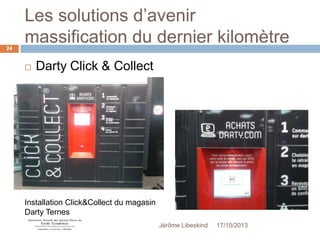 Les solutions d’avenir
massification du dernier kilomètre
24



Darty Click & Collect

Installation Click&Collect du magasin
Darty Ternes
Jérôme Libeskind

17/10/2013

 