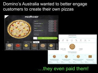 Domino’s Australia wanted to better engage
customers to create their own pizzas
…they even paid them!
 