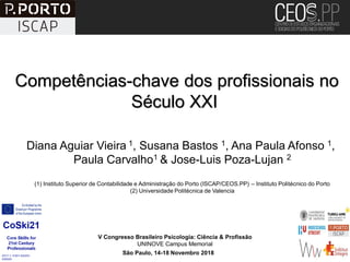 Competências-chave dos profissionais no
Século XXI
V Congresso Brasileiro Psicologia: Ciência & Profissão
UNINOVE Campus M...