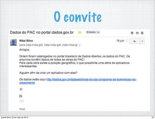 O convite
53quarta-feira, 29 de maio de 2013
 