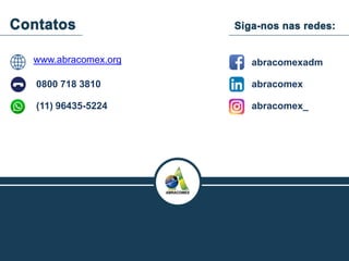 www.abracomex.org
0800 718 3810
(11) 96435-5224
abracomexadm
abracomex
abracomex_
 