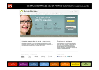 CONSTRUINDO UM MUNDO MELHOR POR MEIO DA INTERNET: www.conrado.com.br

1ºP	
  

Pesquisa	
  

2ºP	
  

Planejamento	
  

3ºP	
  

Produção	
  

4ºP	
  

Publicação	
  

5ºP	
  

Promoção	
  

6ºP	
  

Propagação	
  

7ºP	
  

Personalização	
  

8ºP	
  

Precisão	
  

 