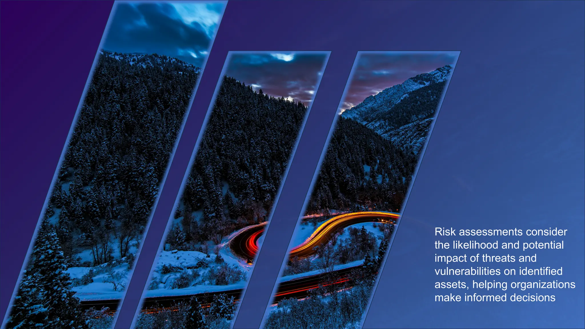 Risk assessments consider
the likelihood and potential
impact of threats and
vulnerabilities on identified
assets, helping organizations
make informed decisions
 
