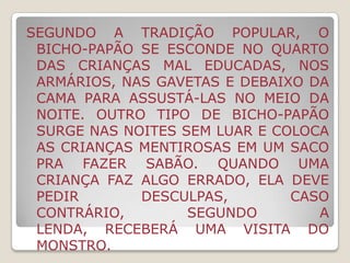 alguns peixes levaram a moça até a superfície e a transformaram em uma linda sereia. DIZ A LENDA QUE: Iara costuma tomar banho nos rios e cantar uma melodia irresistível, E TEM PODER de cegar quem a admira e levar para o fundo do rio qualquer homem que ela desejar se casar, POIS ELE NÃO CONSEGUIRA RESISTIR. Os índios evitam passar perto dos lagos ao entardecer. 