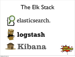 9
The Elk Stack
Monday, 29 June 15
 