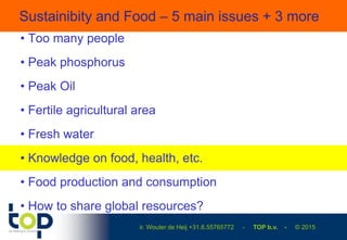 Sustainability and Food – 5 main issues & 3 more topics - Version 4