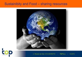Sustainability and Food – 5 main issues & 3 more topics - Version 4