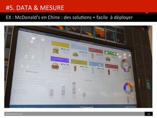 EX	
  :	
  McDonald’s	
  en	
  Chine	
  :	
  des	
  soluBons	
  +	
  facile	
  	
  à	
  déployer	
  
www.HUBinsBtute.com	
   44	
  	
  
#5.	
  DATA	
  &	
  MESURE	
  	
  
 