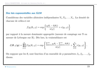 Arthur CHARPENTIER - Actuariat de l’Assurance Non-Vie, # 4
Des lois exponentielles aux GLM
Considérons des variables aléat...