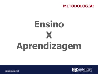sustentare
Ensino
X
Aprendizagem
METODOLOGIA:
 