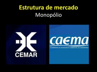 Estrutura de mercado
Monopólio
 