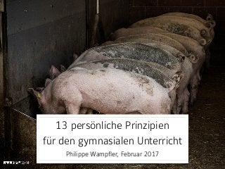 13 persönliche Prinzipien 
für den gymnasialen Unterricht 
Philippe Wampfler, Februar 2017
 