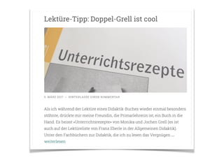 • Rechtschreibung am Gymnasium
• Rückblick/Ausblick ÜL
• Fragen zu den ÜL
• Reflexion einer Lektion
 