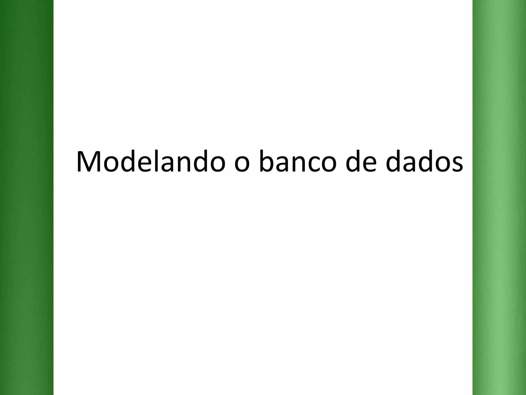 Modelando o banco de dados 