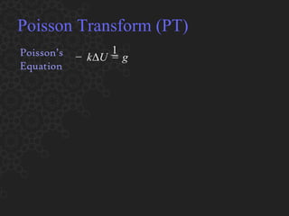 Poisson Transform (PT) − Poisson’s Equation k g Δ U = 1 