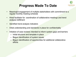 16
Anticipated Orange County Challenges
As our project was developed, the core planning
team identified several challenges that may be
encountered. These include:
• Time constraints of the current OC C3 for
Kids participants
• Recruitment of additional organizations who
provide services for CSHCN
• Financial constraints as there has been
tremendous cutbacks to organizations
therefore limited staff to participate
Thank you
Rebecca Hernandez, MSEd
Project Director, OC C3 For Kids
Rhernan2@uci.edu
 