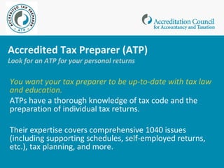Choosing a Tax or Accounting Professional | PPT