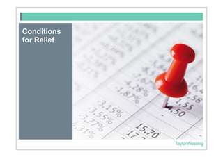 Conditions
for Relief
 
