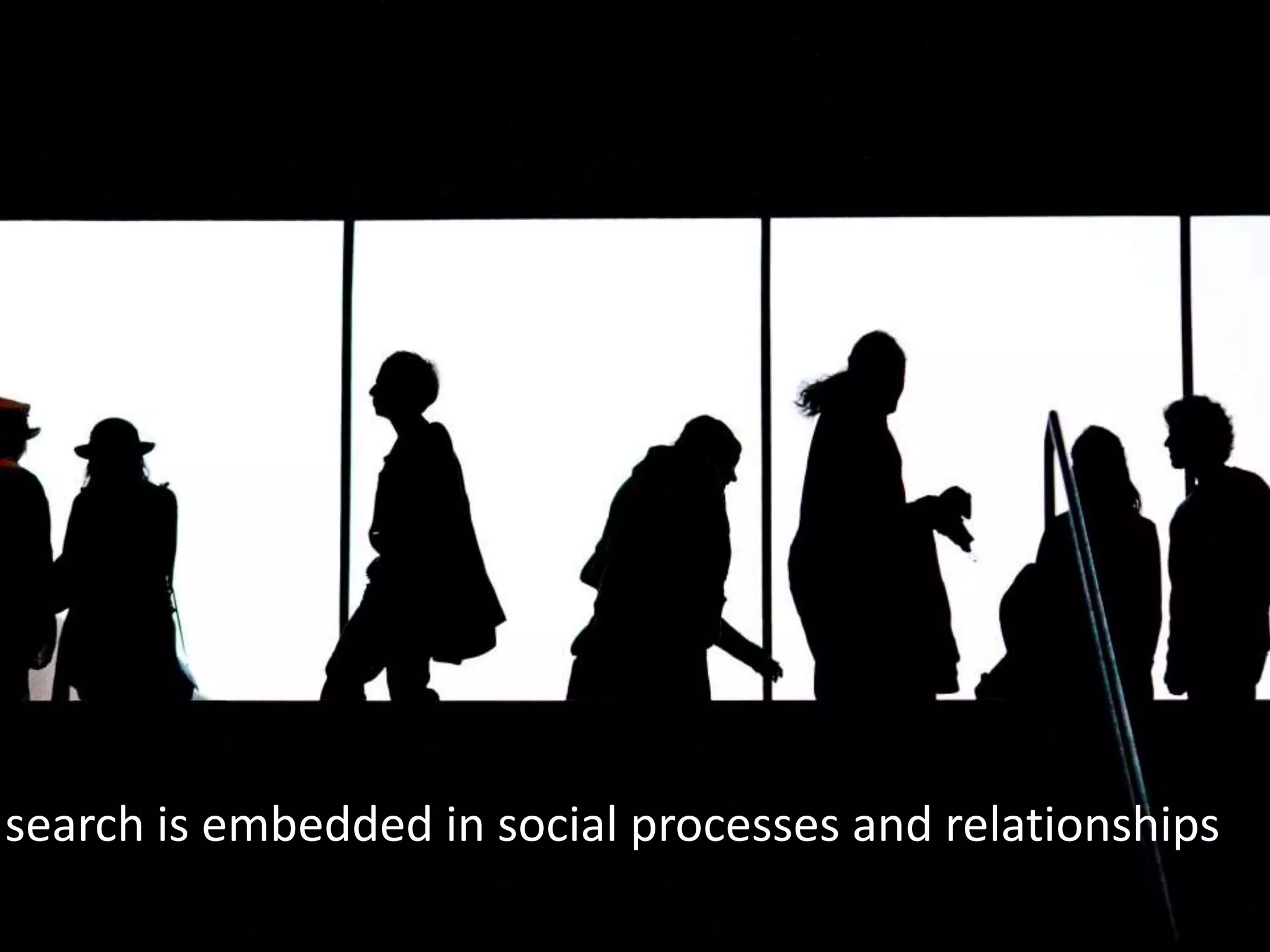 search is embedded in social processes and relationships
 