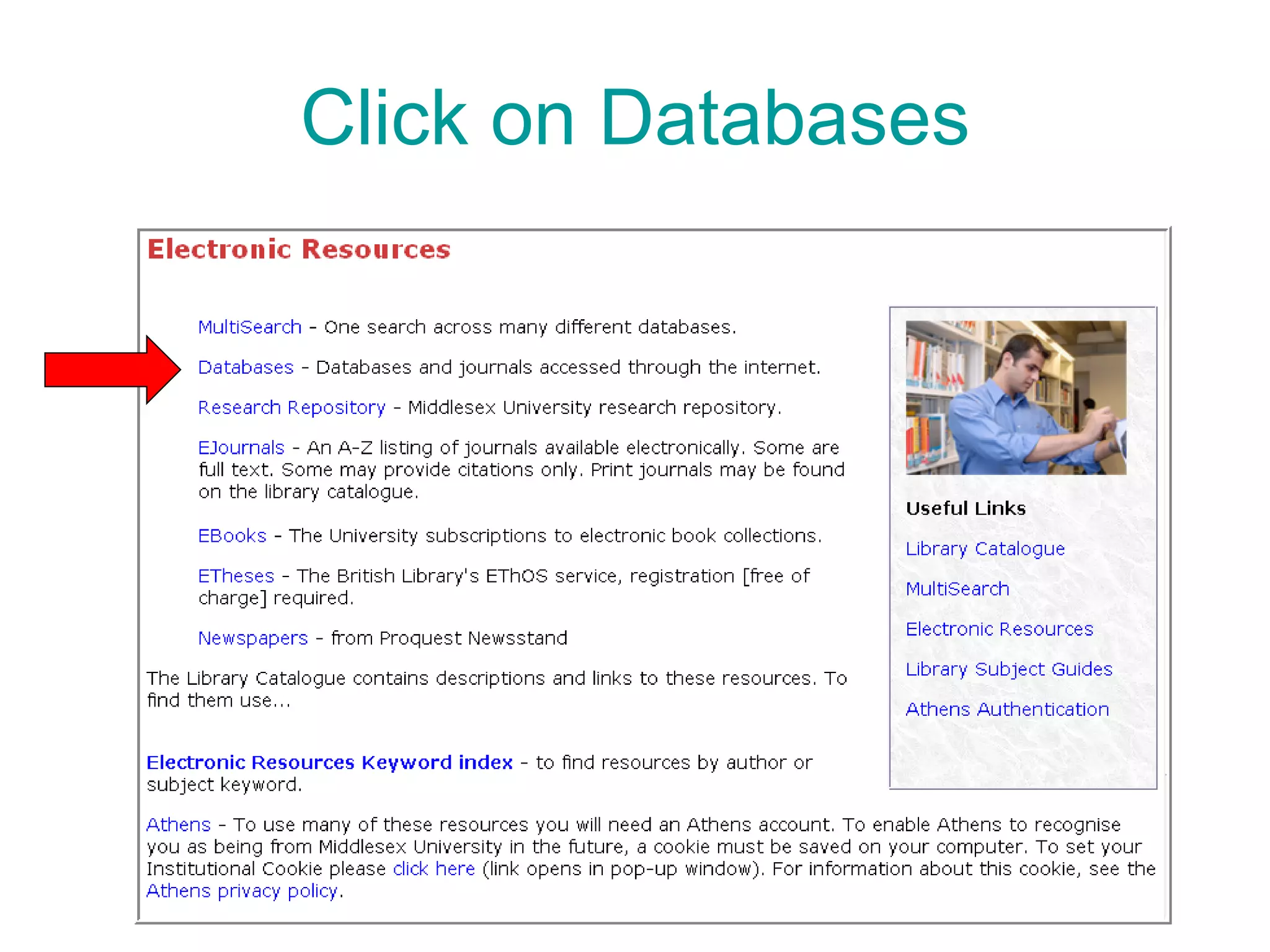 Click on Databases 