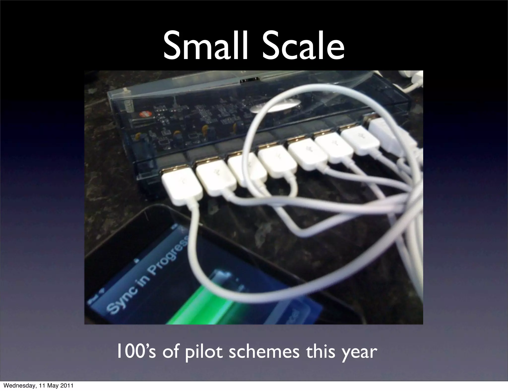 Small Scale




                         100’s of pilot schemes this year
Wednesday, 11 May 2011
 